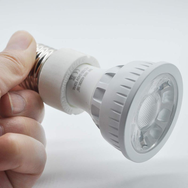 EMNOOTI E26 E27 Edison Screw Socket to GU10 Bayonet Base Adapter,GU10 Ceramic Socket Converters for GU10 Halogen Bulb, GU10 LED Spot Light,UL Listed, 660W/250V - Image 5